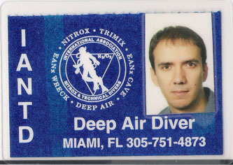 IANTD Deep Air Diver scan front